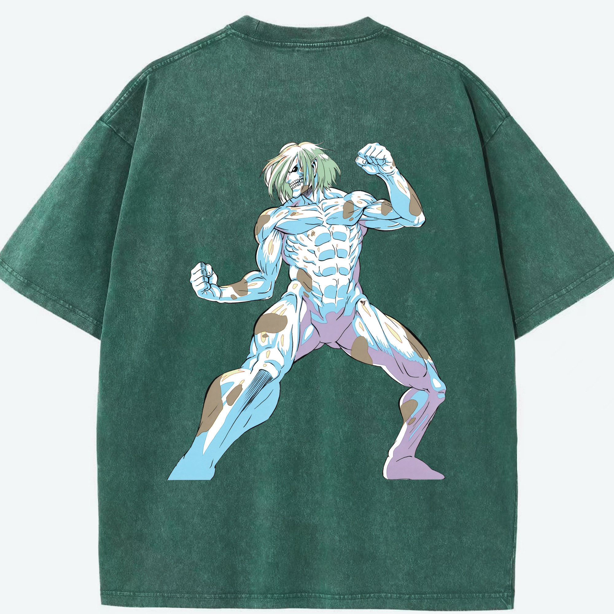 （画像用） 進撃の巨人 Attack on Titan 綿100% ヴィンテージ風 半袖Tシャツ（背面プリント）
